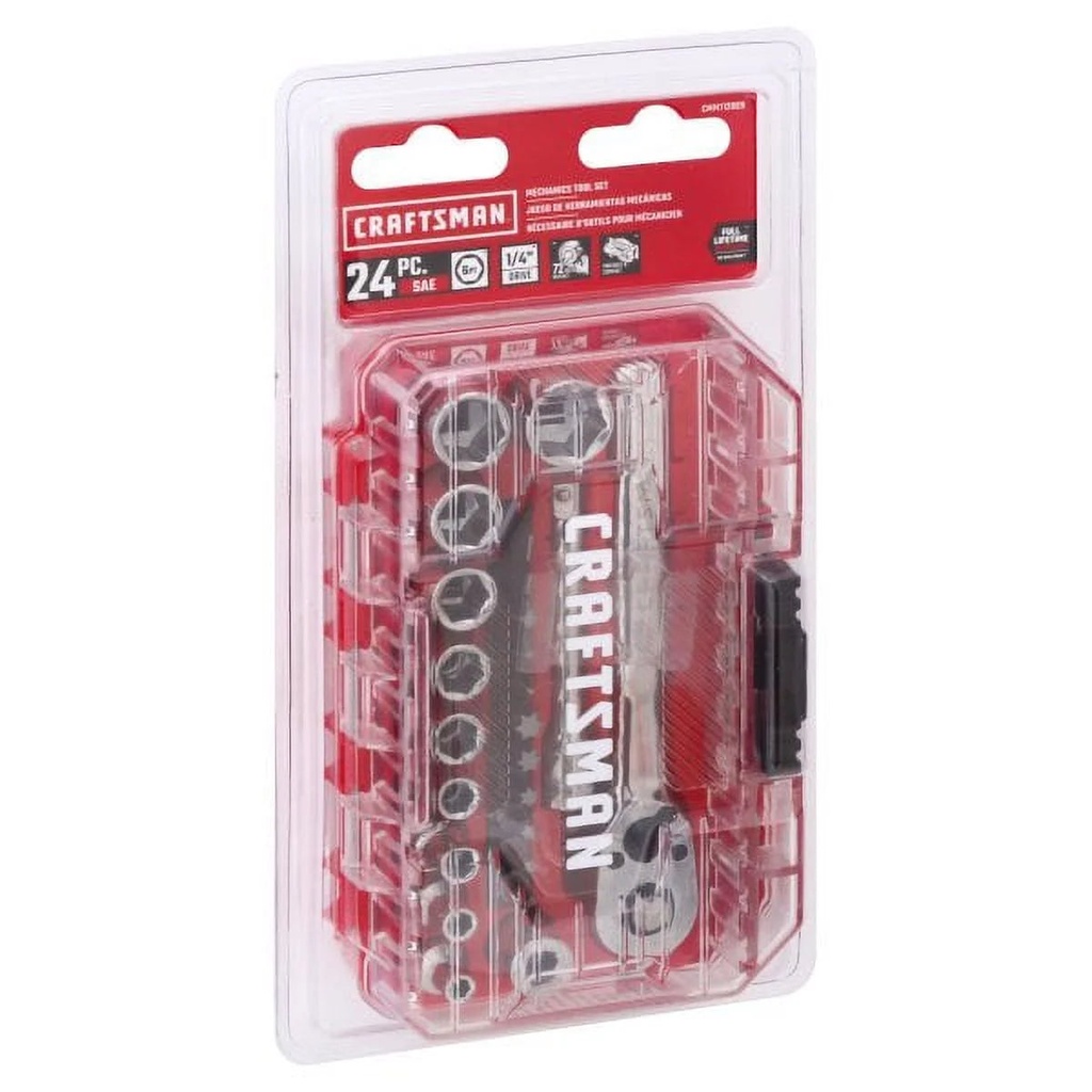 Craftsman Tool Set, 24 Piece Standard (SAE) Polish CMMT12009LZ