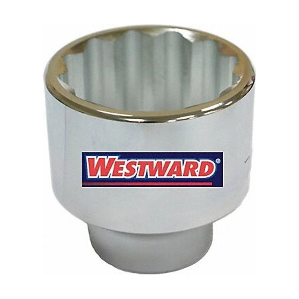 Westward Socket, Steel, Chrome, 1 11/16 in 45J221