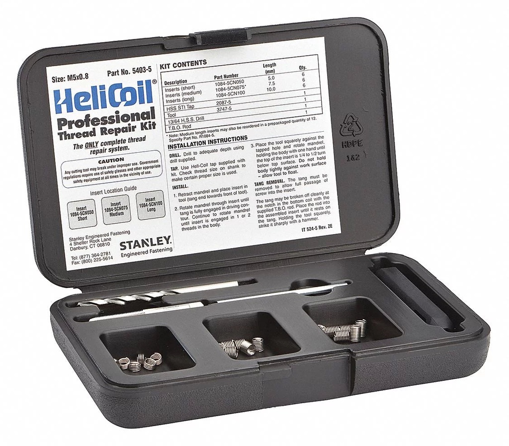 Various Manufacturers 5 X 0.8Mm Helicoil Thread Repair Kit