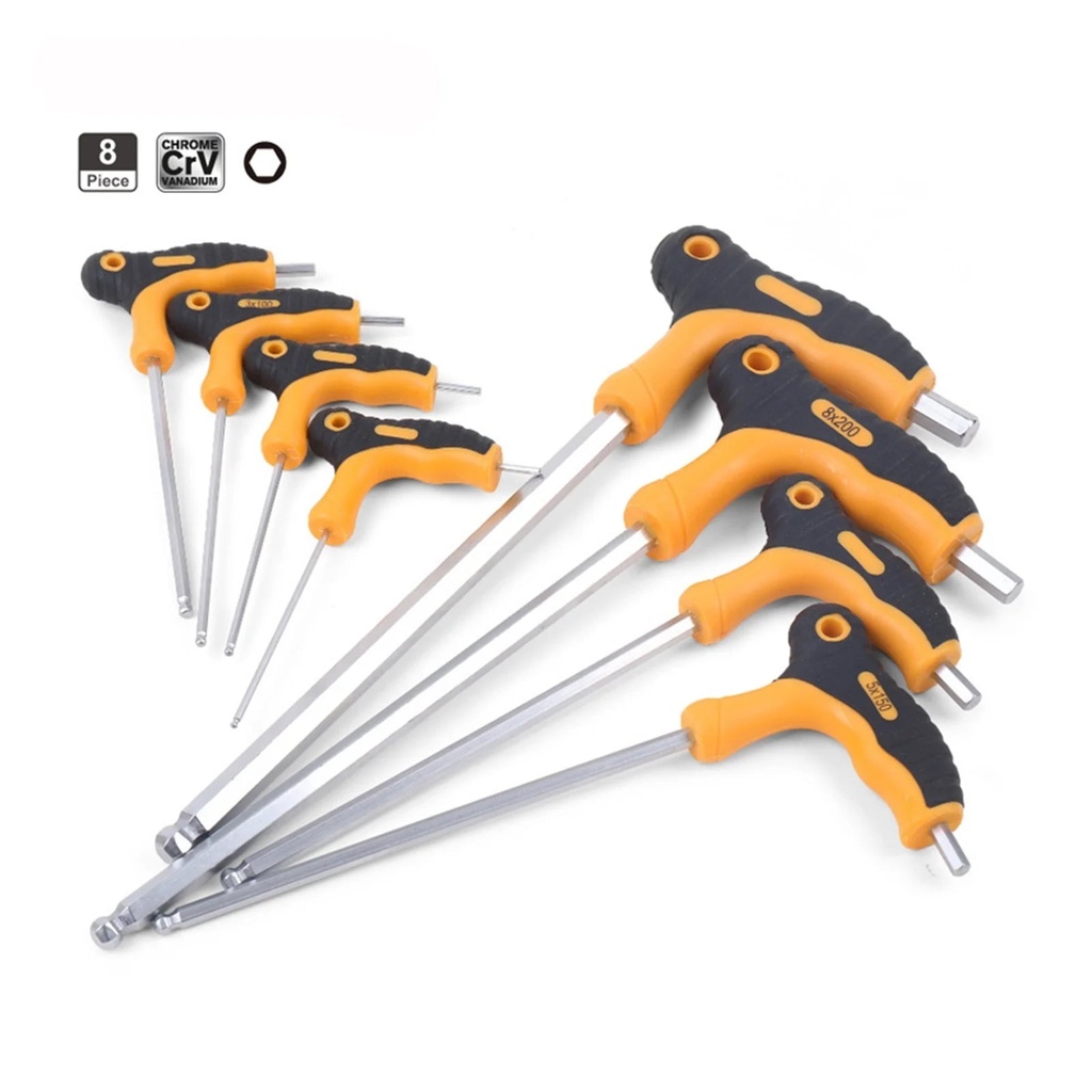 8Pc T Handle Torx Star Key Wrench Set Torx Driver Screwdriver Set Bike Bicycle Tool S2 T10 T15 T20 T25 T27 T30 T40 T45 T50 -------- ,Complete Tasks Efficient