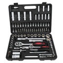 94 PC Piece Wrench Socket Screwdriver Tool Set Kit Mechanics 1/2 1/4Inch W/Case