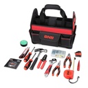 DNA Motoring TOOLS-00207 Red 21 Pcs Portable Tool Kit Household General Repair Combination Pliers Adjustable Wrench Set Hand Tool Canvas Bag