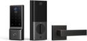 Eufy Smart Lock C220 with Door Lever, Fingerprint Keyless Entry Door Lock, Built-In Wi-Fi, App Remote Control, Front Door Deadbolt, 8 Months Battery, Reliable Power, IP53 Waterproof, BHMA Certified