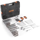 BENTISM Mechanics Tool Set and Socket Set, 1/4" and 3/8" Drive Deep & Standard Sockets, 205 Piece SAE and Metric Mechanic Tool Kit with Bits, Combination Wrench, Hex Wrenches, Accessories