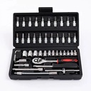 46Pcs Ratchet Socket Wrench Set Quick Release Socket Screwdriver Combination Hand Repair Tool