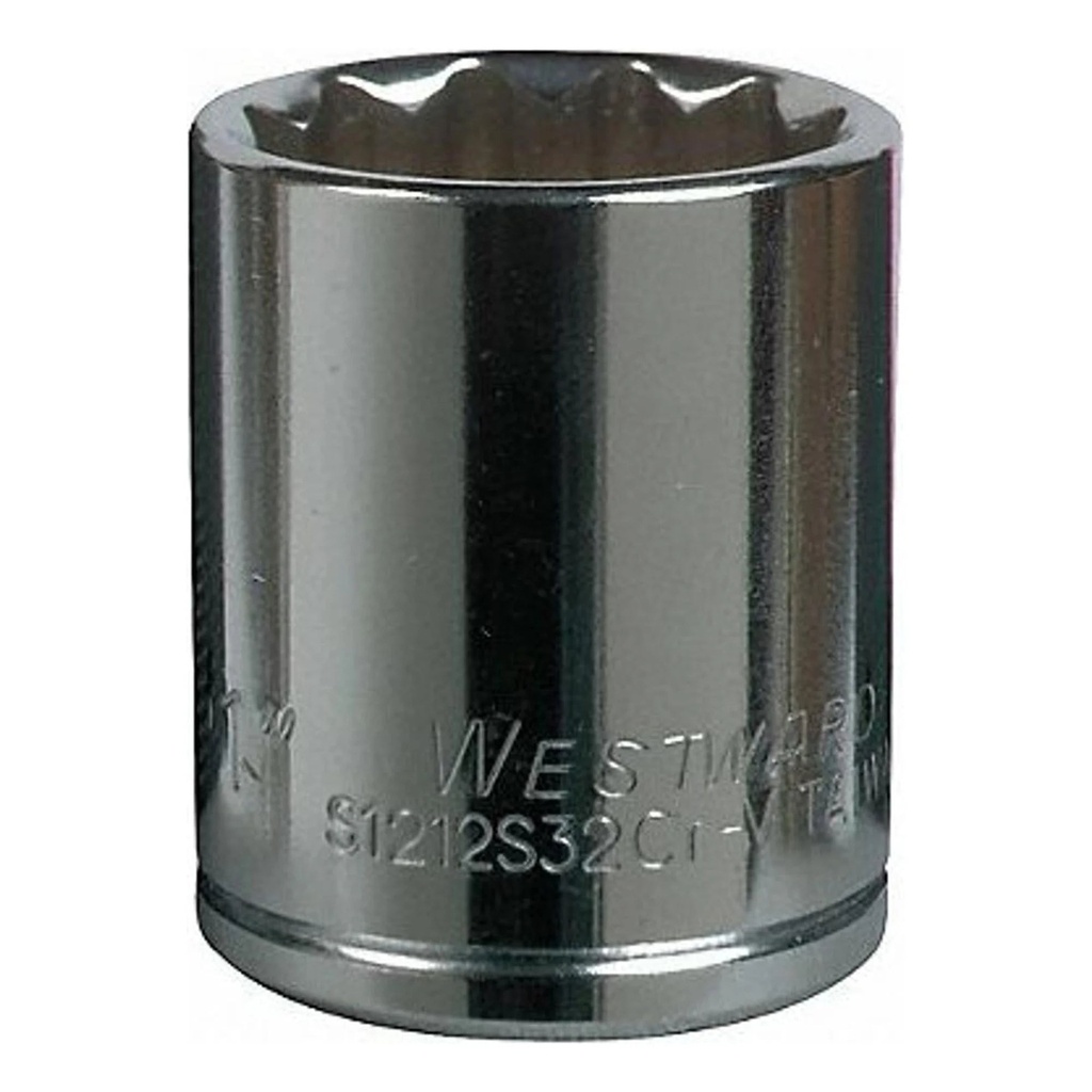 Westward Socket, Steel, Chrome, 1 1/4 in 5MX82