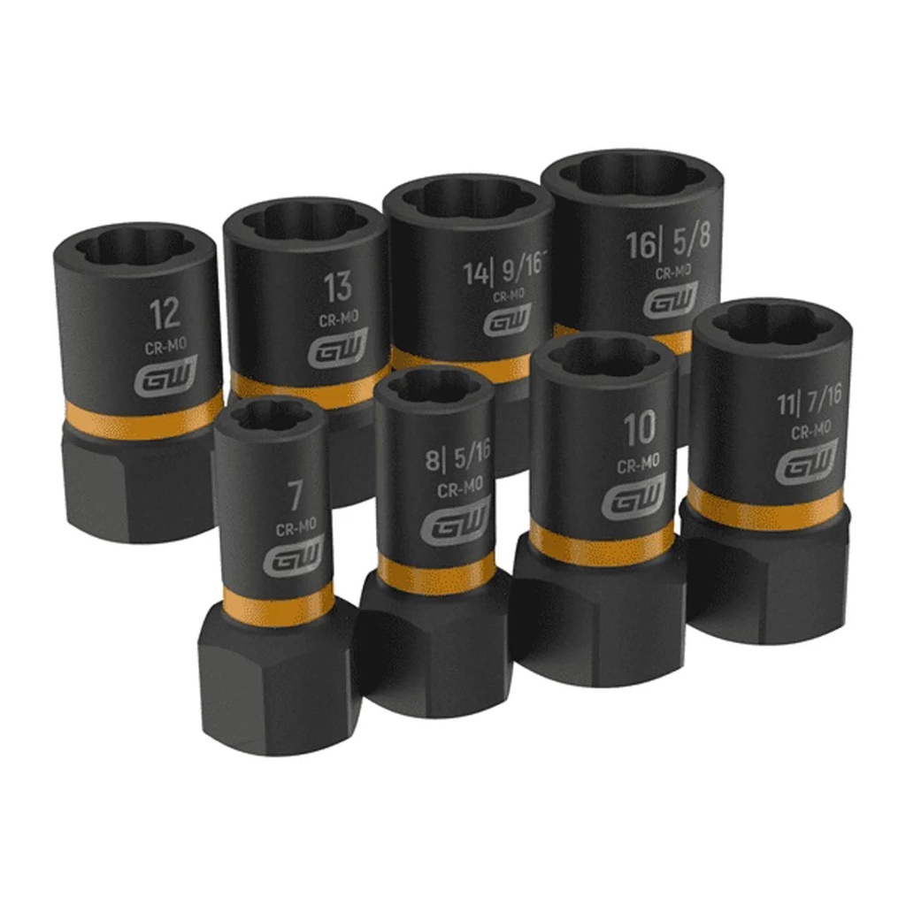Gearwrench 8 Pc. 1/4" and 3/8" Drive Bolt Biter Extr Soc