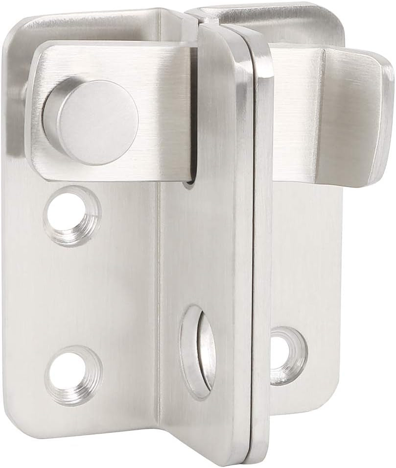 Alise Flip Latch,Gate Latches Slide Bolt Latch Safety Door Lock Catch for Barn Cabinet Pet Cage Wood Fence Bathroom Garage Window,Sus304 Stainless Steel Gate Hardware Locks,Brushed Nickel MS5009