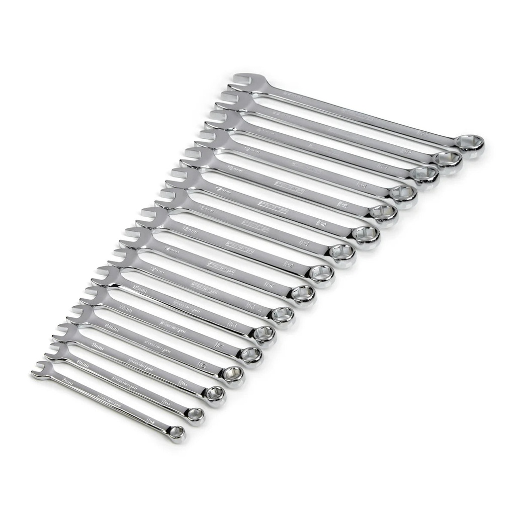 J S Products 6-Point Metric Combination Wrench Set, 16-Piece