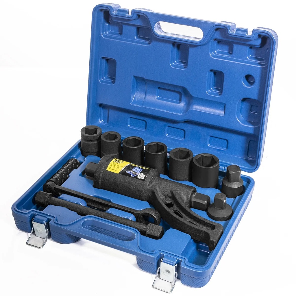 Xtremepowerus Torque Wrench Labor Saving Lug Nut Torque Multiplier with Chrome Vanadium Steel Socket 8Pc Set + Case