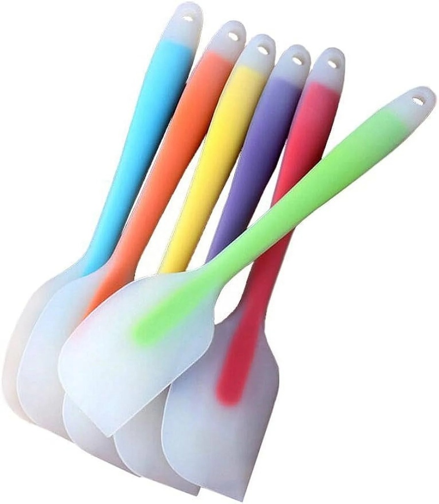 6 Pieces Silicone Spatulas, 11 Inch Large Rubber Spatula with Stainless Steel Core, Heat-Resistant Non-Stick Spatulas