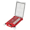 Milwaukee Tool 3/8” Drive 28Pc Ratchet & Socket Set with PACKOUT Low-Profile Compact Organizer - SAE