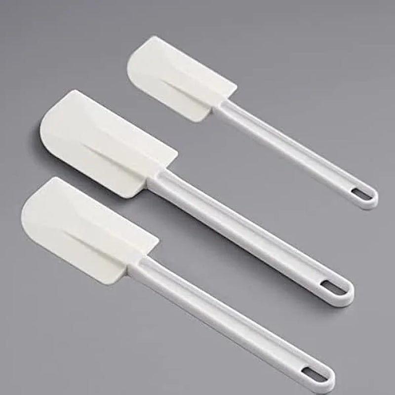 (Set of 3) White Spatulas, 10’’, 14” and 16” Non-Stick Silicone Scrapers, Commercial Rubber Kitchen Scraper Spatulas for Cooking, Baking, Mixing by ZHOUJIA