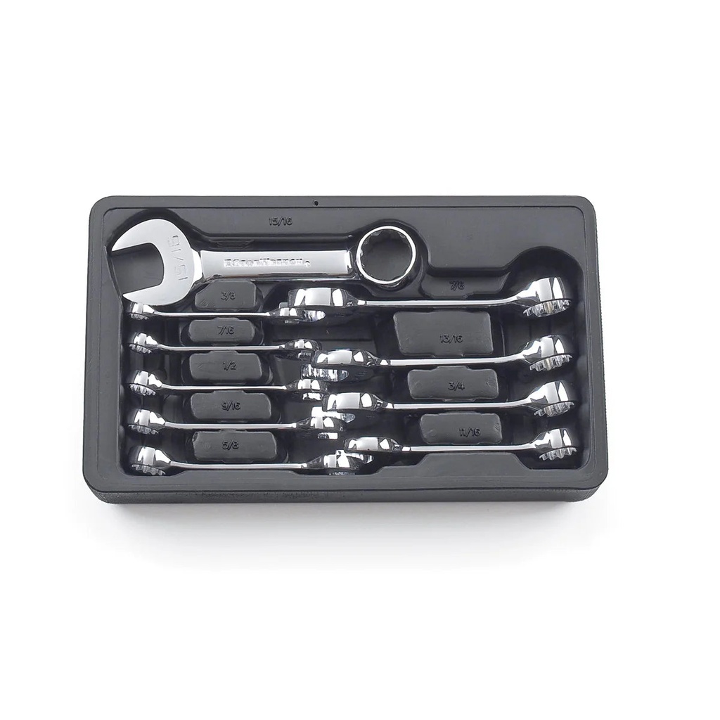 10 Piece Stubby Wrench Set SAE 3/8"-15/16"