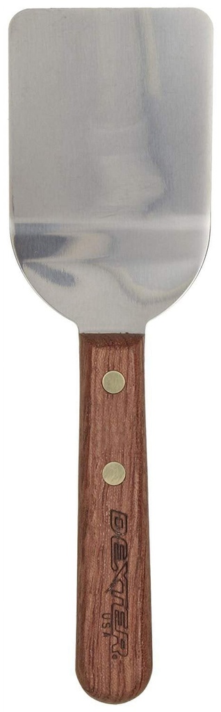 Dexter Stainless Steel Mini Turner with Rosewood Handle - 2 1/2"L X 2 1/4"W Blade