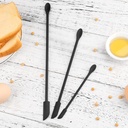 Tutuviw 3 Pcs Mini Silicone Spatulas Black, Flexible Cake Spatula Silicone Cream Baking Scraper Non-Stick Butter Spatula Pastry Tools for Jar, Kitchen Bottles, Cosmetic Bottles