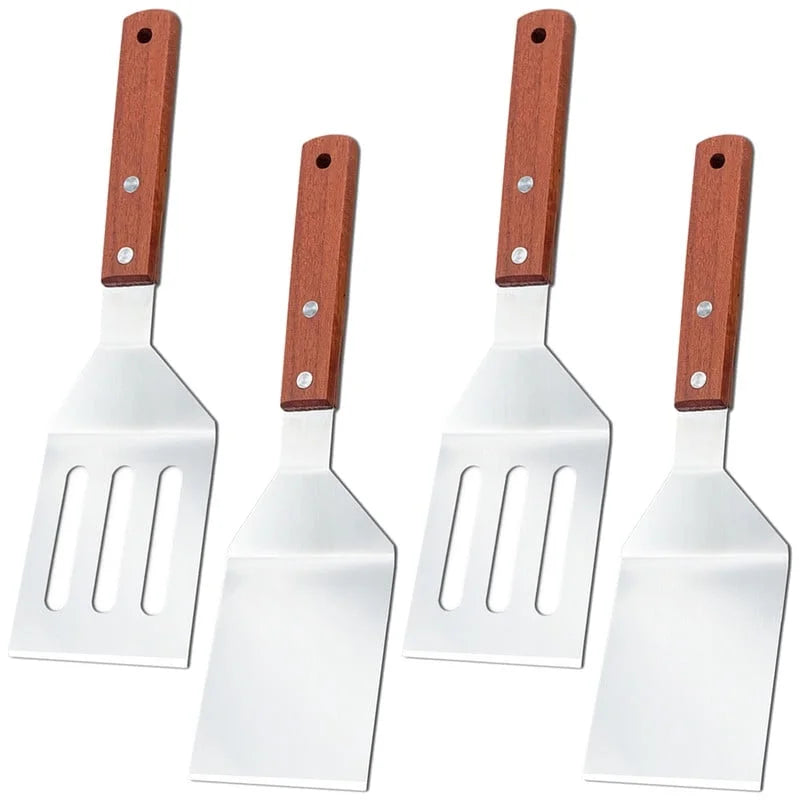 LIEISFEPER 4 Pack Fish Egg Grill Spatula Slotted Spatula for Cooking BBQ