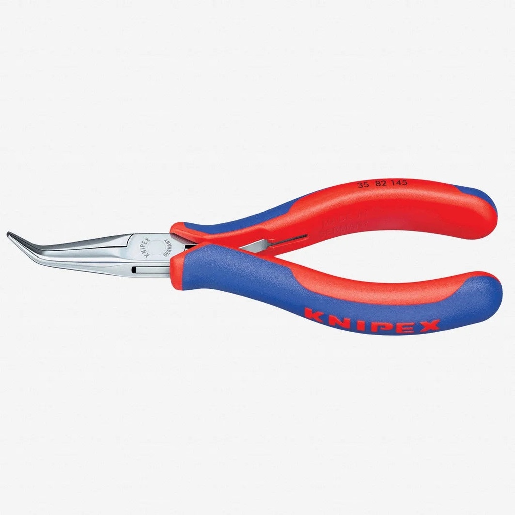 Knipex Bent Long Nose Plier,5-3/4" L,Smooth 35 82 145