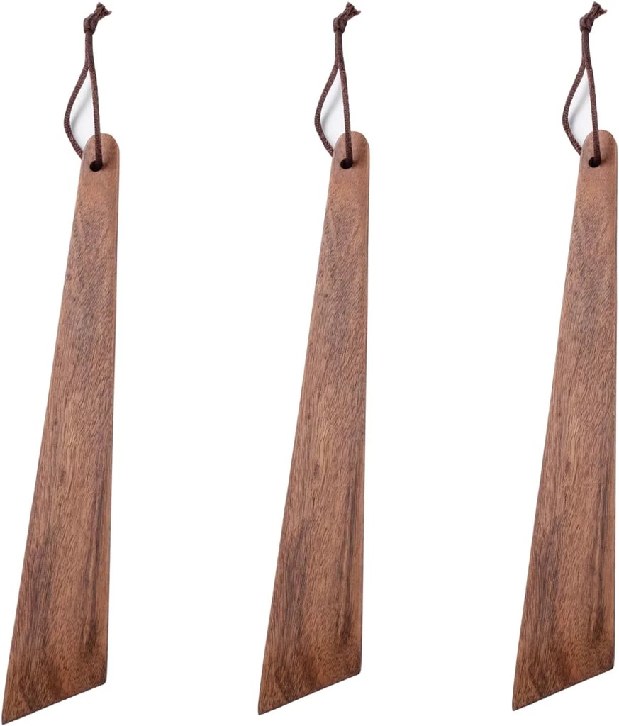 Muso Wood 9.8" Teak Wood Spatula for Cooking, Small Wood Flipper, Non-Stick Spatula Set, Multi-Purpose Spatulas for Flipping, Serving, Scraping & Turning (Set of 3)
