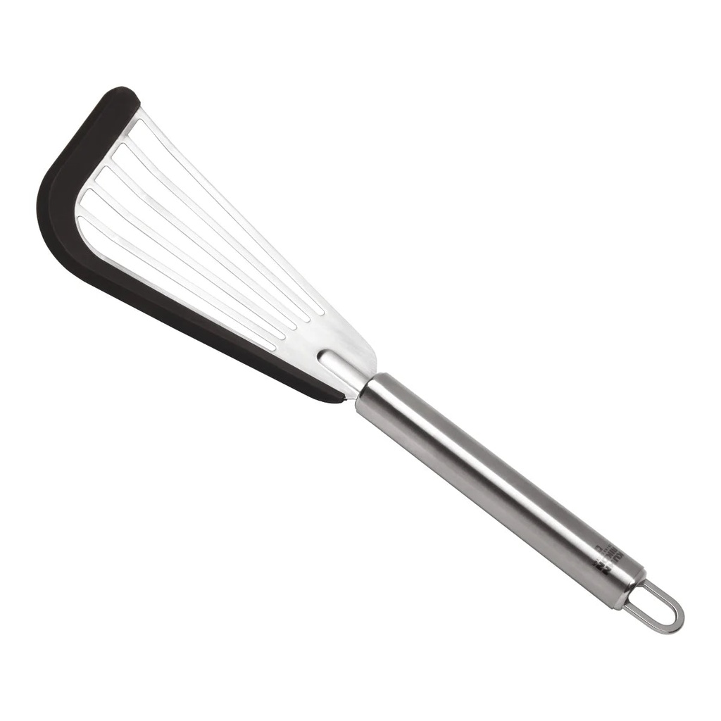 Kuhn Rikon Softedge Stainless Steel 12.5 Inch Slotted Spatula with Graphite Silicone Edge