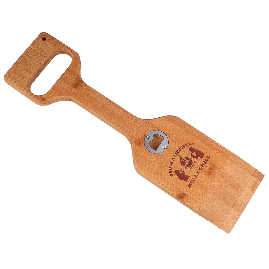 NUOLUX Wood Cleaning Scraper Wood Shovel Barbecue Spatula Wooden Frying Spatula Cooking Spatula for Home