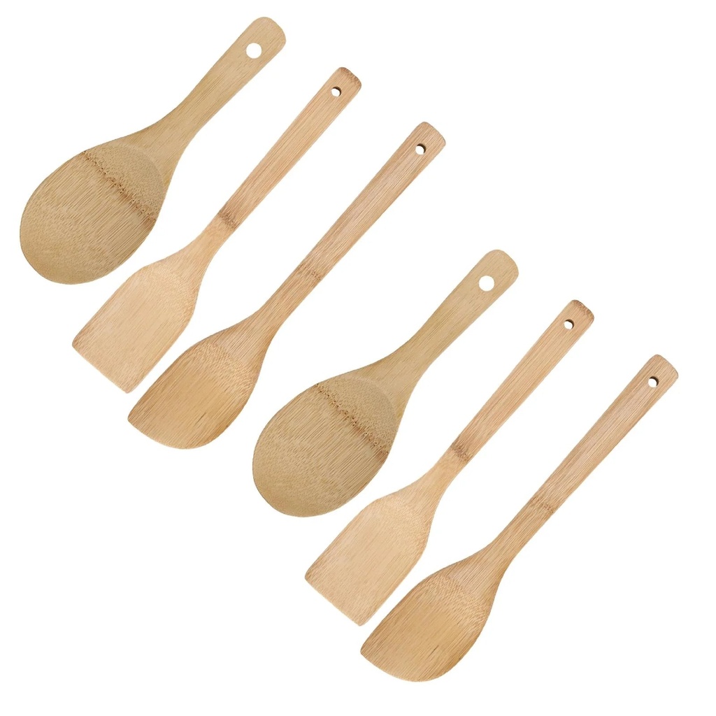 Nonstick Pot Bamboospatula Stir Fry Spatula Cooking Spoon Shovel Set
