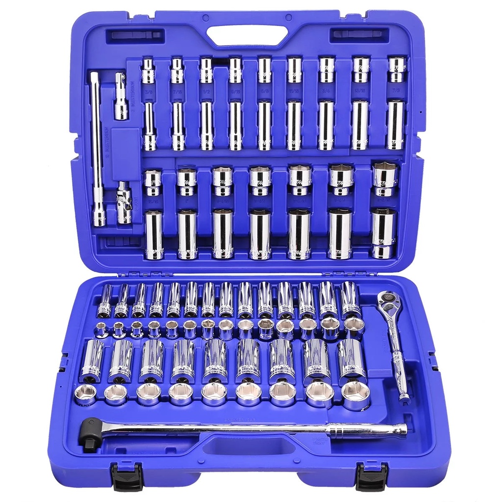 STARK USA 84 Pieces Impact Socket MASTER SET 1/2" Drive 3/8 Inch - 1-5/16 Inch Standard/Deep Sockets