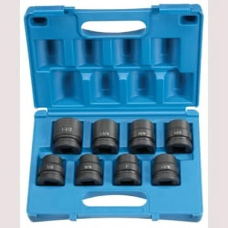 Grey Pneumatic 1 In. Drive Standard Length Fractional Impact Socket Set - 8 Piece