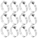 Uxcell Hose Clamp, 1 1/9" to 2" Adjustable Stainless Steel Worm Gear Hose Clamps for Fuel Line Plumbing, 12Pack