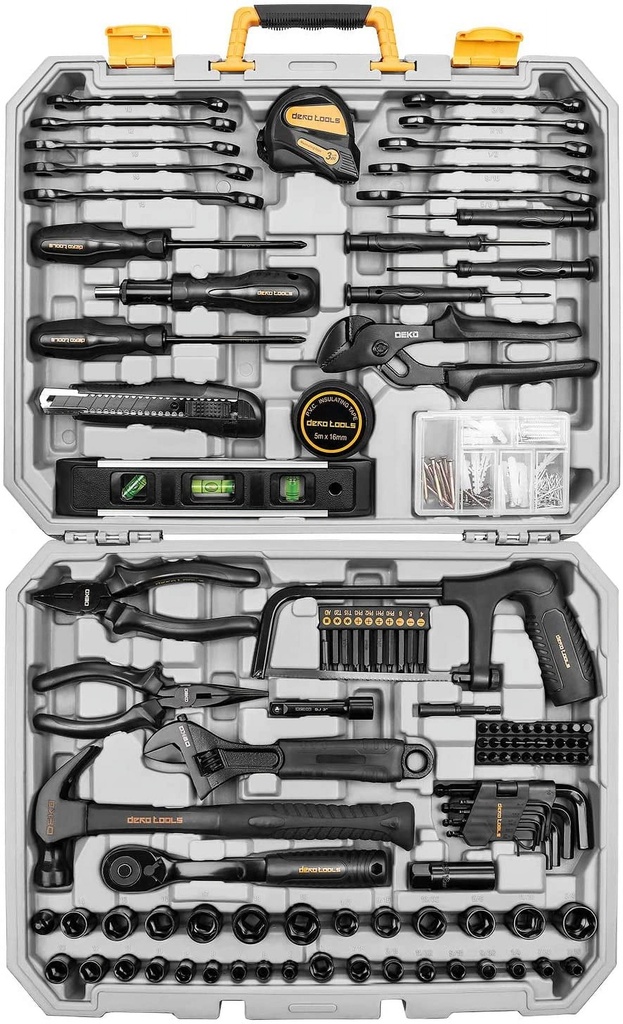 DEKO 218 Pcs Professional Mechanics Tool Kit Automotive Hand Tool Set