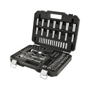 HART 140-Piece 1/4 and 3/8-Inch Drive Mechanics Tool Set, Chrome Finish, SAE & Metric