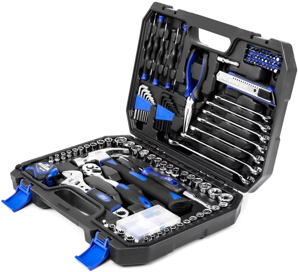 148-Piece Hand Tool Set, PROSTORMER Mixed Socket Wrench Household/Auto Repair Tool Kit with Toolbox Storage Case for Mechanical Repair, DIY, Home Maintenance