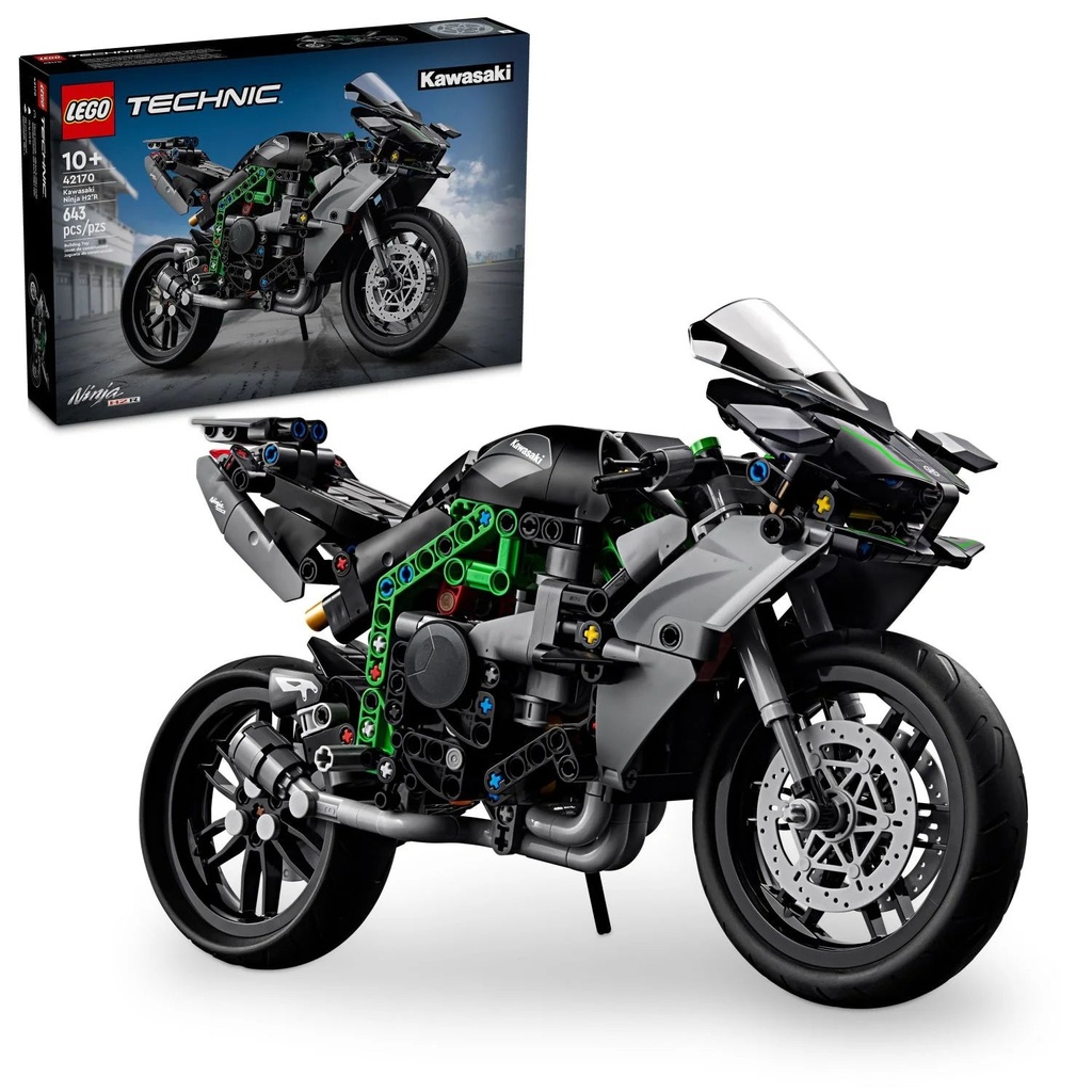 LEGO Technic Kawasaki Ninja H2R Motorcycle Toy for Build and Display, Kid'S Room Décor, Collectible Building Set for Boys and Girls Ages 10 and Up, Scale Model Kit for Independent Play,42170