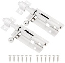 Barrel Bolt Door Lock Latch, 2 Pack 4 Inch Thickened 304 Stainless Steel Sliding Gate Latches with Padlock Hole, Door Security Slide Latch Lock
