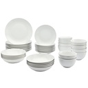 Tabletops Gallery 40 Piece White Catering Dinnerware Set round Dinner Salad Plates Cereal Pasta Bowls