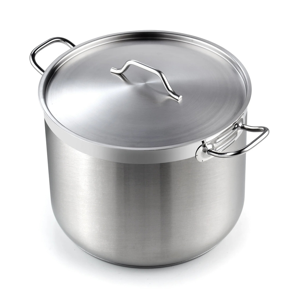 Cooks Standard Stockpots Stainless Steel, 30 Quart Professional Grade Large Stock Pot with Lid, Oven Safe Kitchen Cooking Pot, Silver