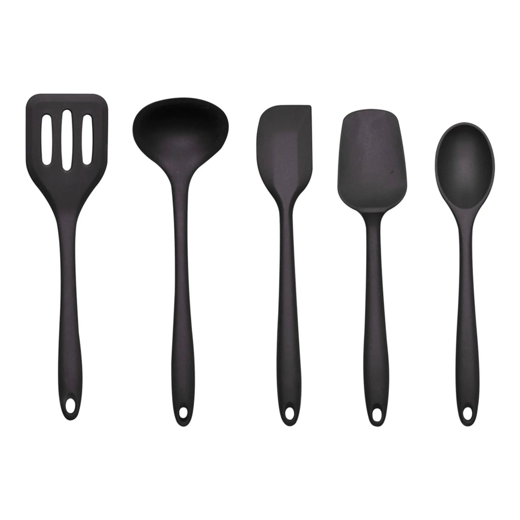 Back to School Savings! Feltree 5 Piece Silicone Spatula Set, Kitchen Silicone Spatula Utensil Set for Nonstick Cookware for Cooking Baking Mix