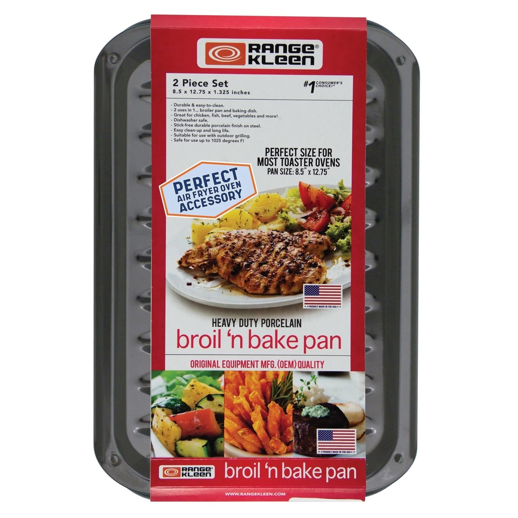 Range Kleen BP106X Air Fry, Broiler & Bake Black Porcelain Pans