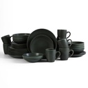 Stone + Lain Grao Stoneware Collection Dinnerware Set, 32-Piece Service for 8, Green