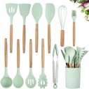 Silicone Cooking Utensil Set, Fungun Non-Stick Kitchen Utensil 11 Pcs Cooking Utensils Set, Heat Resistant Cookware