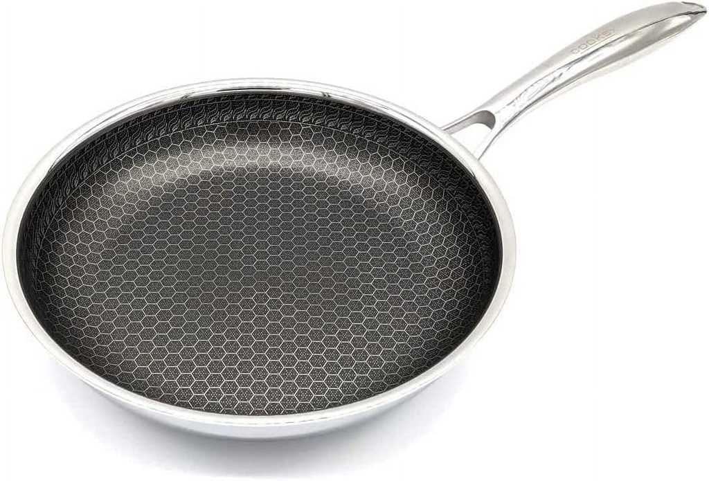 9 Inch Hexagon Surface Hybrid Stainless Steel Frying Pan