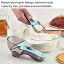Geweyeeli Adjustable Measuring Cups and Spoons Sets Plastic Scoop Measuring Cup with Magnetic Kitchen Tool
