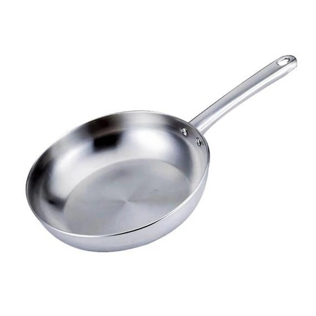 12 In. Stainless Steel Fry Pan, Silver
