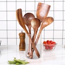 Hunei Clearance Nonstick Spoons Spoons Kitchen 5Pcs Wood for Set Utensils Reusable Tools Wooden Kitchen，Dining & Bar Dish Set Potato Masher Mixer Multicolor (Clearance) Wood