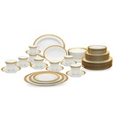 Noritake Crestwood Gold 50-Piece Dinner Dinnerware Set, Service for 8 plus Serving Pieces