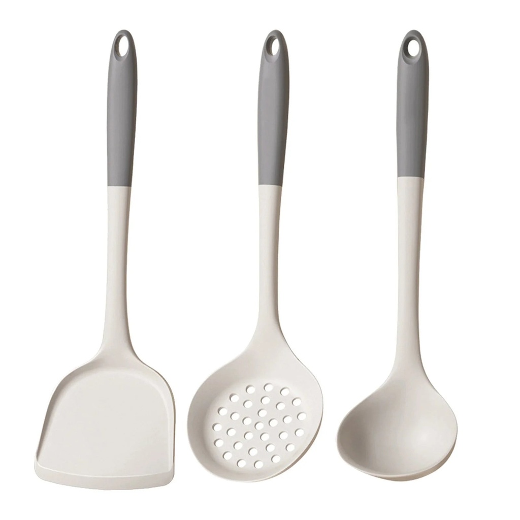 Mzwoshinx Silicone Kitchen Set [3 PCS] High Heat Silicone Kitchen Set Rubber Set Food Grade Baking & Kitchen Utensils for Baking Cooking and Mixing （3Pcs） Spatula