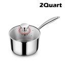 Walchoice 2 Quart Saucepan with Glass Lid, Tri-Ply Stainless Steel Milk Pan, Metal Induction Cookware for Soup Pasta