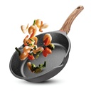 Nonstick Fry Pan, Fry Pan Coated with Granite Stone, Induction Non Stick Pan, Aluminum Alloy Frying Pan with Wooden Handle , 9.5 Inch