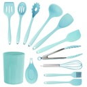Megachef Light Teal 12 Piece Silicone Cooking Utensils
