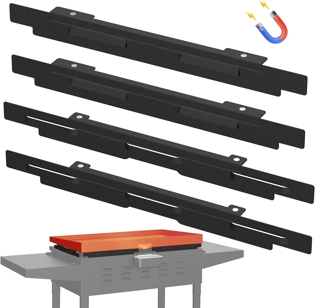 Upgraded Magnetic Wind Guards for 36,Blackstone Griddle - Stainless Steel Screens Protect Flame, Hold Heat - Fit Blackstone Grill Accessories and Hood,Black